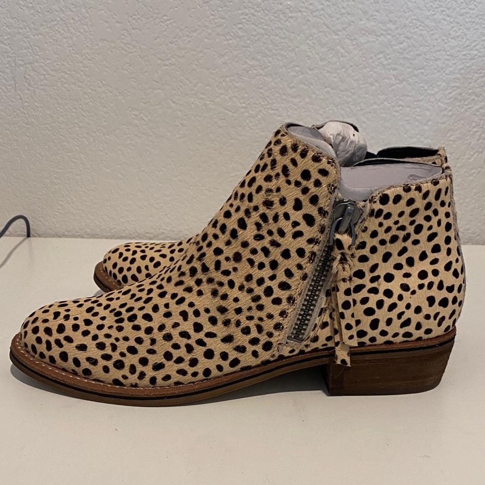 Dolce Vita Spotted Tan Ankle Booties